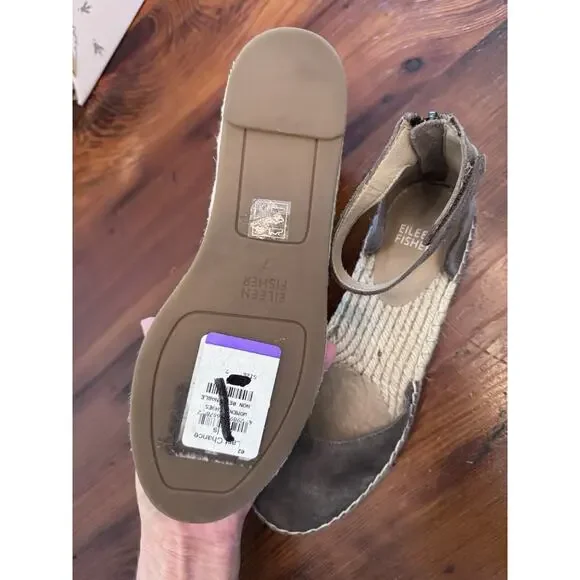 Eileen Fisher Woman's Lala Brown Metallic Espadrille Flat Sandals Sz 7 NEW - Picture 3 of 16